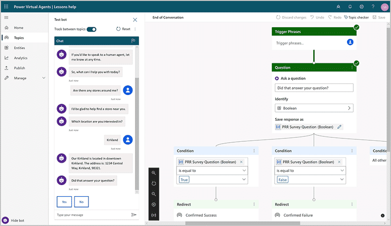 Le Power Virtual Agent intégré au Service Client Insights de Microsoft